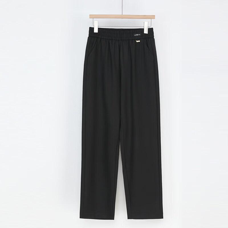 Xuexi Women s Summer Ice Silk Straight-Leg Casual Pants 5XL чёрный