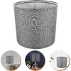 DOITOOL Home Decor Lamp Shade for Table Lamps, Drum Lamp Shade, Replacement Small Natural Linen Lampshades Spider Fitter (Grey) Small White Desk