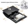 1 Piece Glass Door Hinge Half Cover Intemal Or Extemal Black Display Wine Cabinet Bathroom Storage Cabinet Clamp Hinge Need Hole