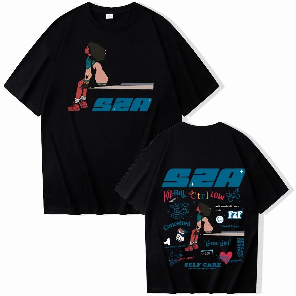 Sza Sos T-shirt Gender-Neutral Harajuku Fashion Hot O-collar Short-sleeved Street Shirt for Men and Women Fans Gift S-4XL 2025