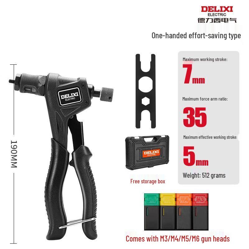 Delixi Manual Rivet Nut Gun Rivet Gun with Storage Box
