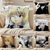 Hhunter X Hunter Cushion Cover Silky Short Plush Sofa Pillow Cover Hidden Zipper Soft Dustproof Case for Home Decor