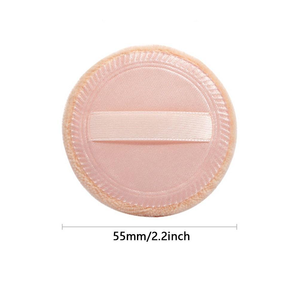 2/6Pcs Round Makeup Powder Puff Satin Loose Powder Puff Flocking Velvet Cosmetic Puff  Beauty
