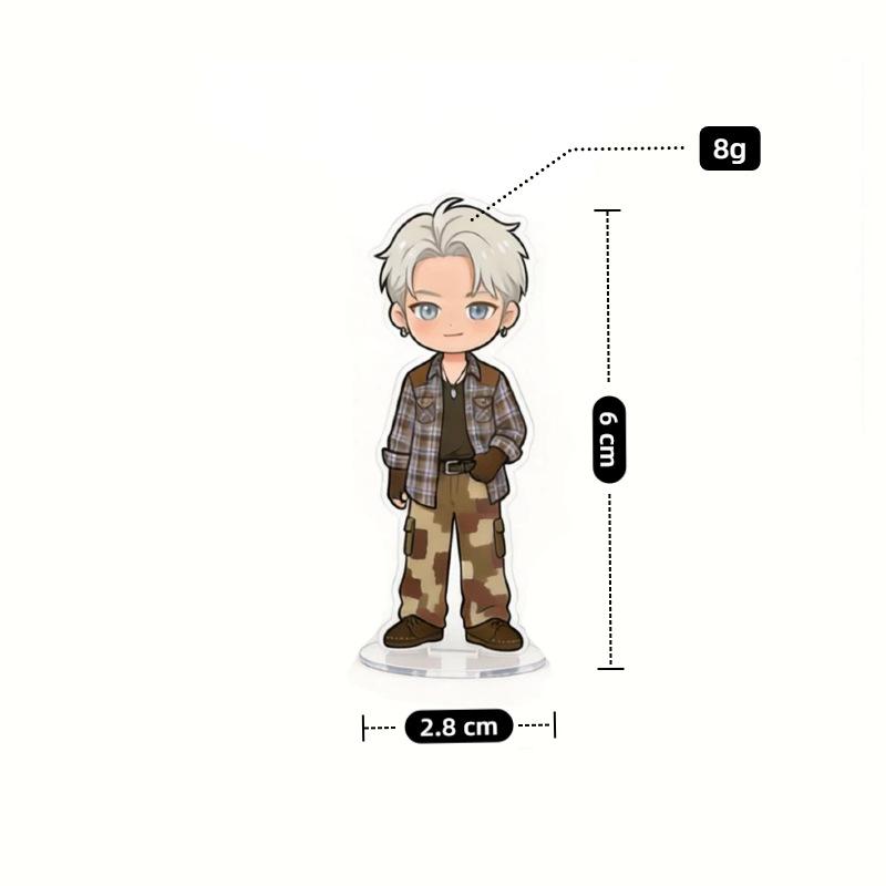 1pc Kpop ENHYPEN Member 6cm Acrylic Stand Cute Kawaii Western Cowboy Hat Chibi Figure Desktop Decoration Sign, ENGENE Merch Fans Collection Gift