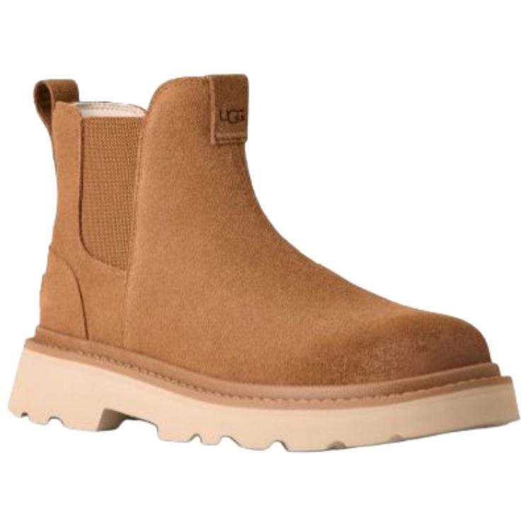 UGG Hybrid Leather Fashion Trend Short Chelsea Boots Men Boots Brown 1171372-CHE