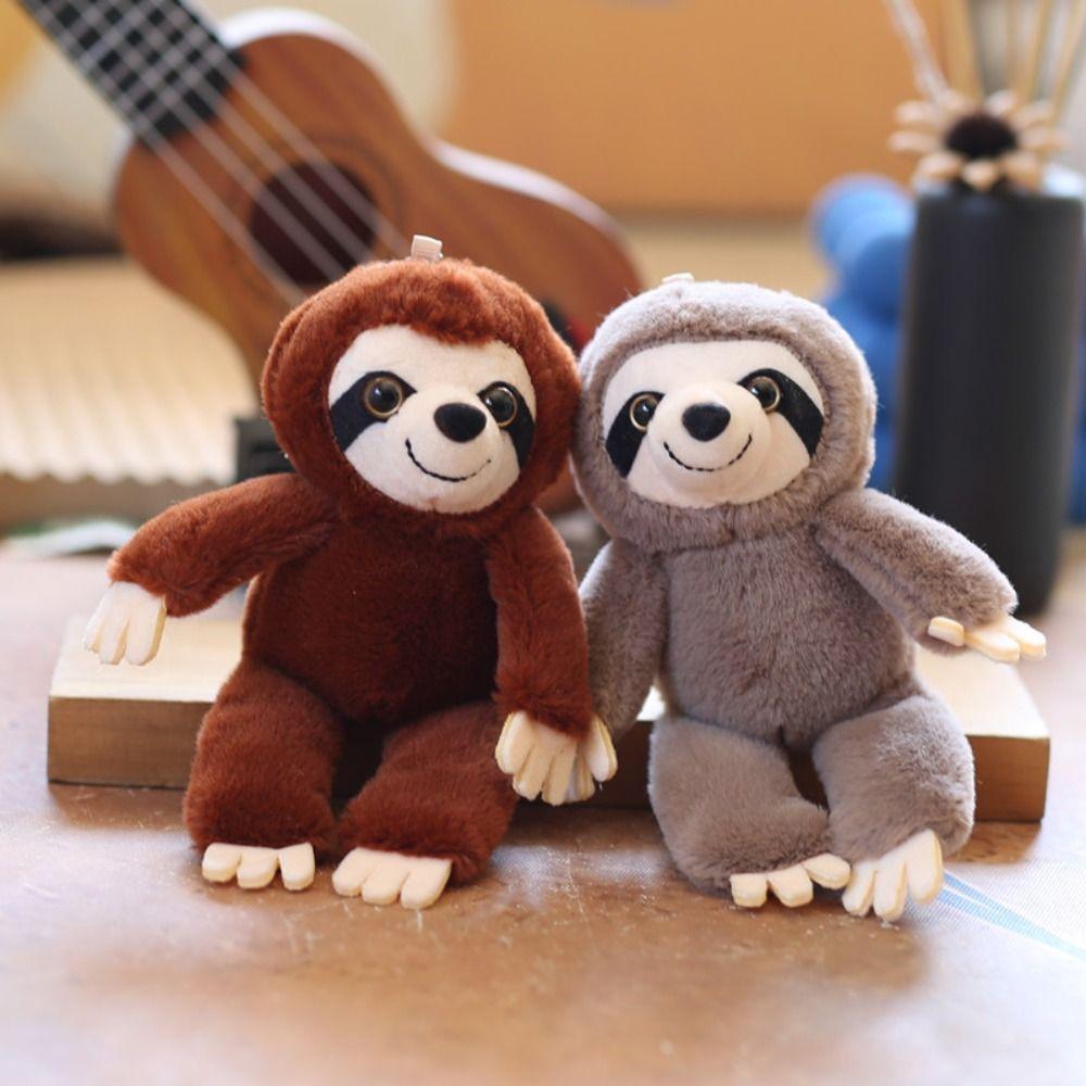 

Simulation Sloth Small Pendant Stuffed Animals Sloth Plush Toy Plush Sloth Keychain Backpack коричневий