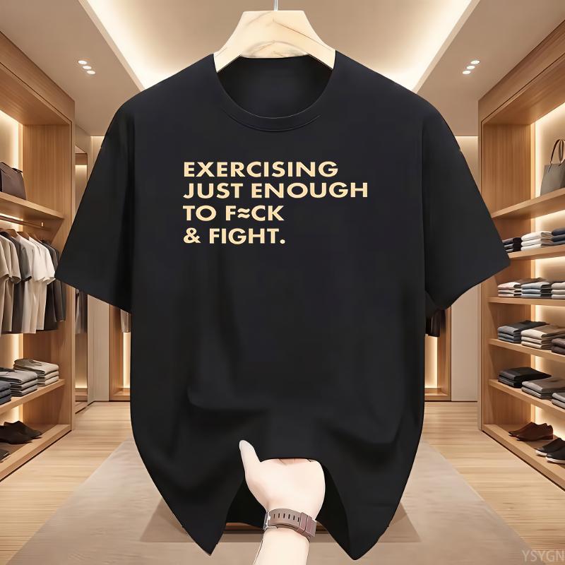 Exercising Just Enough T-shirt Man Woman Funny Gym Sarcastic Workout Tshirt Fitness Saying Graphic Tees S