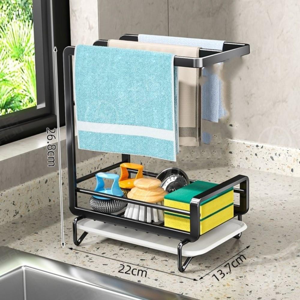 Easy Clean Tabletop Storage Rack Punch Free Drainer Shelf Durable Bathroom Shelf