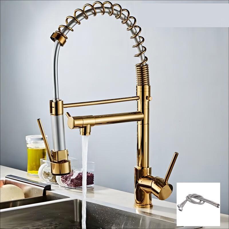 TLXT Gold Pull-Out Kitchen Faucet with Purified Water