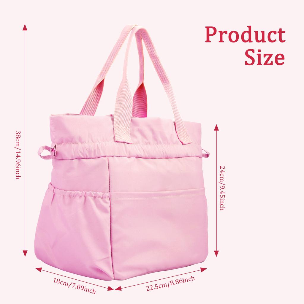 Cute Food Bag Women with Handle and Multiple Pockets Reusable Large Capacity Insulation Food Bag with Cinch Closure for Office