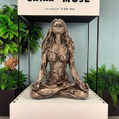 Statua della Dea, Statua di Gaia, Madre Terra Natura, Statua della Luna, Statua Spirituale Strega in Resina, Decorazione per Casa Stanza, Decorazione Giardino
