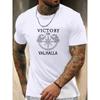 Europese maten Heren Zomer Casual T-shirt met Korte Mouwen met VICTORY OR VALHALLA Ontwerp