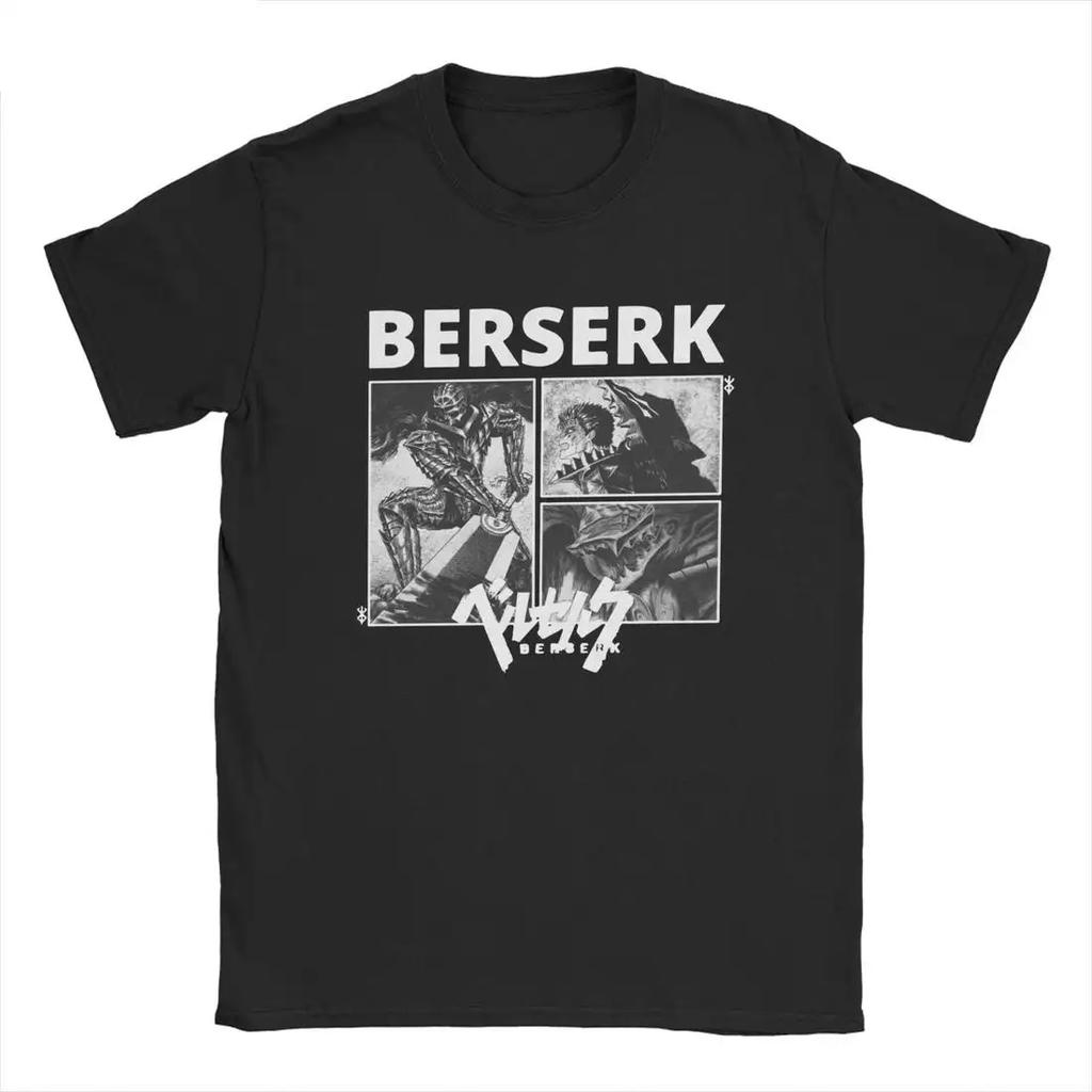 Berserk T-Shirt Men Women 100% Cotton Plus Size Daily Casual Graphic O-Neck Japanese Anime Oversized Streetwear Cool Unisex Tees