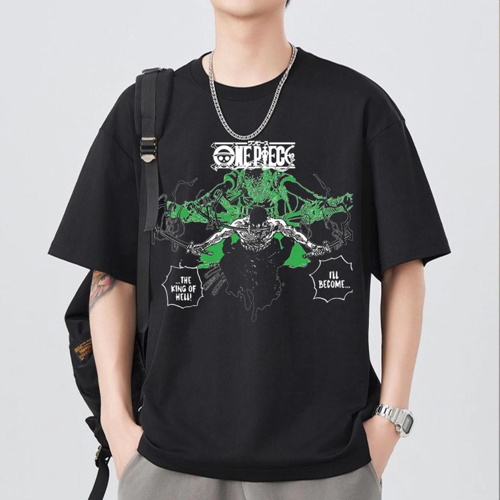 Unisex Cotton Short Sleeve One Piece Anime Printed T-Shirt, 2026 Summer Women And Men T-shirt