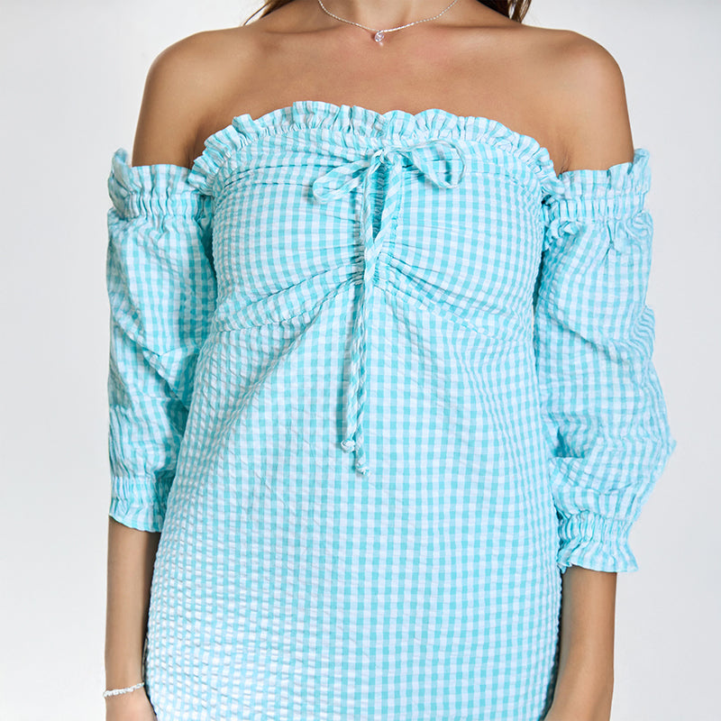 Virgio Women Mini Length Full A-Line Fit Offshoulder Dress