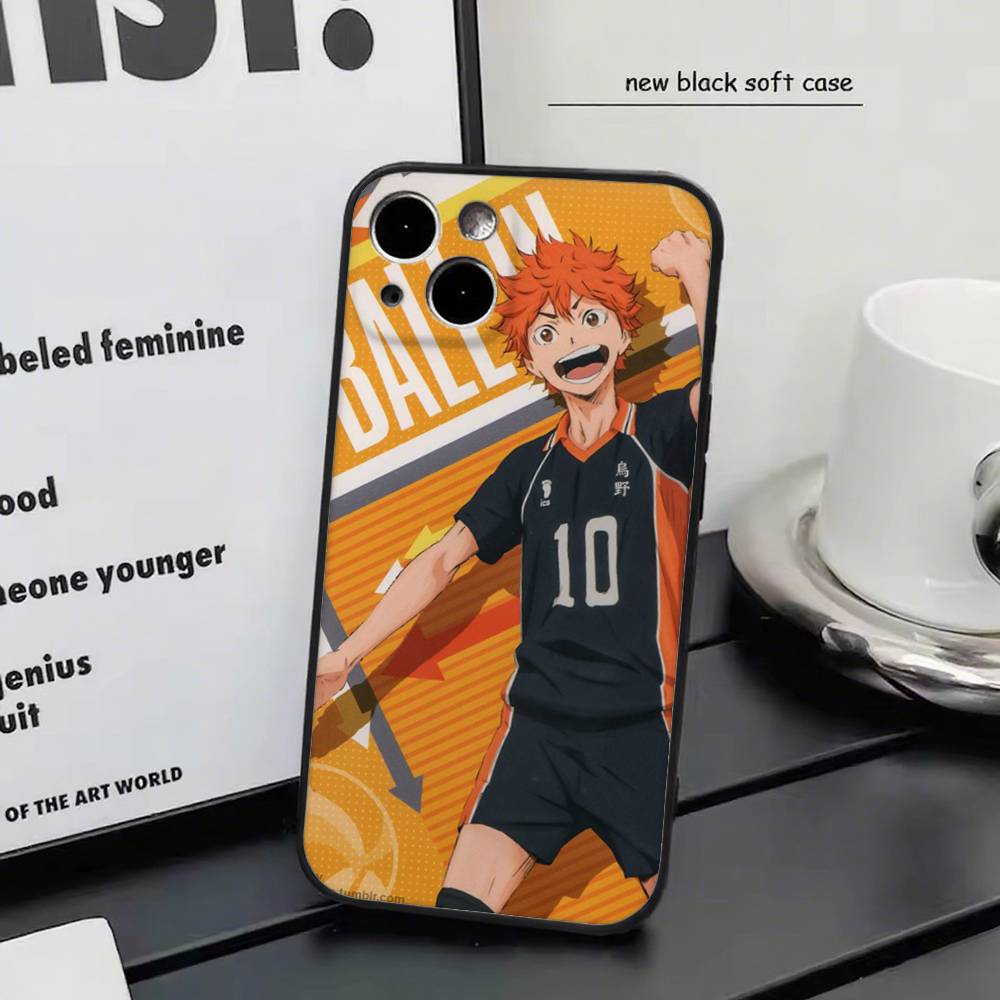 Haikyuu For IPhone 15 16 14 Plus 13 12 11 17 Pro Max 17 Air Black Soft Phone Cover