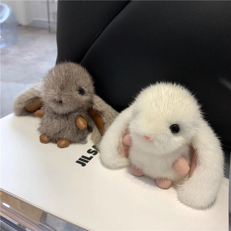 Pendant Doll Imitation Mink Hair Big Ears Rabbit Plush Pendant Bag Pendant Keychain Birthday Gift