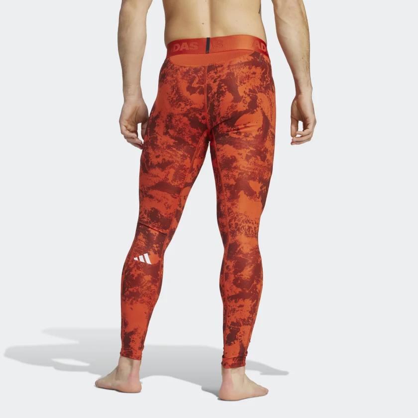 Adidas SS23 French Open Series Tie-Dye Full Print Tight Fitness Leggings Men Leggings Red HS6789