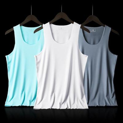 Men's Ice Silk Breathable Round Neck Slim Fit Sports Vest Underwear