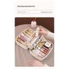 Portable Travel Makeup Bag for Women, Large Capacity Cosmetic Organizer with Brush Holder and Handle