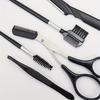 5 black facial eyebrow trimming tools, specialized eyebrow trimming scissors set