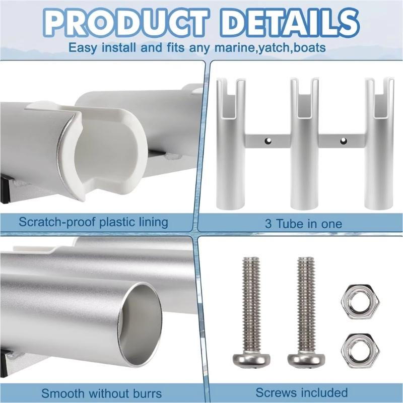 Light Weight Aluminum Fishing Rod Holder 3/4 Tube Durability Corrosions Resistant for Outdoor Fishing Accessories