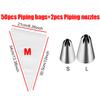 Pastry Props Set Disposable Piping Bags with Stainless Steel Piping Nozzle Suitable for Cake Cream Bread DIY Baking Supplies ZYF