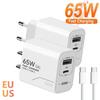 65W Charger USB C GaN 2-Port Fast Charging Phone Charger Power Adapter For Phone Type C  Compatible EU/US Plug Wall Charger