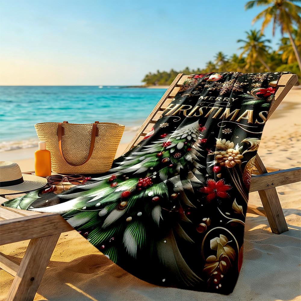 Christmas Beach Towel Super Soft Microfiber Quickdry Fabric Comfortable Lightweight