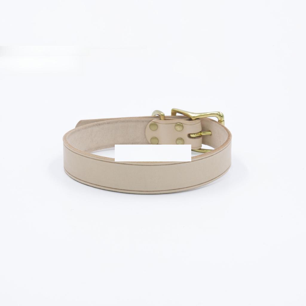 Pet collar leather cowhide vegetable tanned leather dog neck ring collar pure handmade ironing leash set