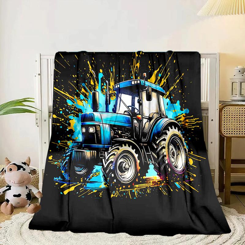 Electric Monster Truck Art Blanket Flannel Blanket for bed, sofa, Camping, Hiking, Picnic Essentials, gift for family Fan gifts