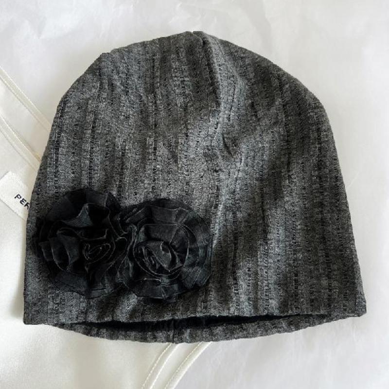 Flower Cold Hat Women's Fashion Versatile Breathable Spring and Summer Rose Thin Pile Cap Niche Baotou