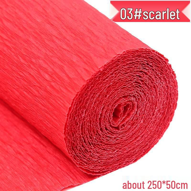 Multicolored Creased Handmade Stretchable Paper for DIY Floral Crafts and Kindergarten Projects