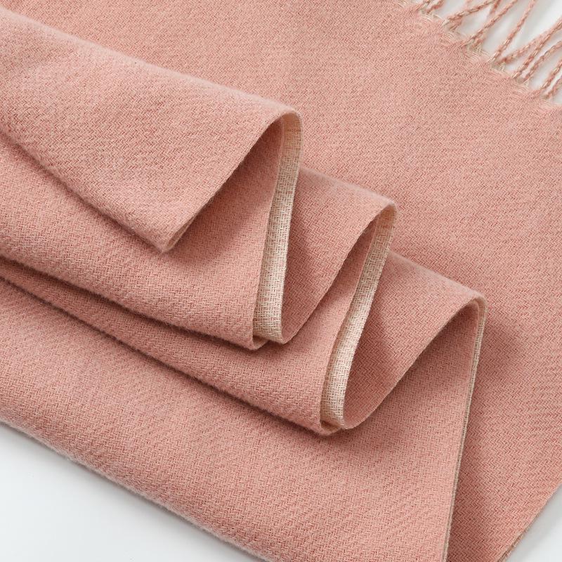 Women's Double-sided Wool Cashmere Scarf Shawl: New High-end Autumn/Winter 2026 Style