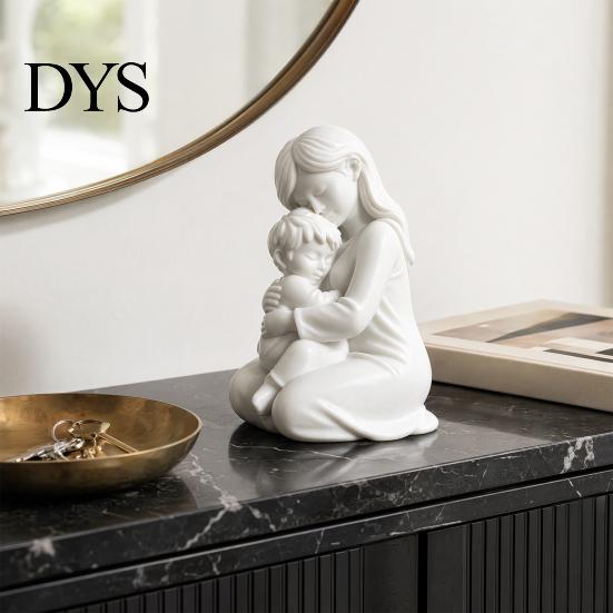 One-piece Molding Sculpture 3D Printed Mother And Baby Figurines Ornaments, Nordic Style Warm Mother-Child Burr-free Print Art Sculptures for