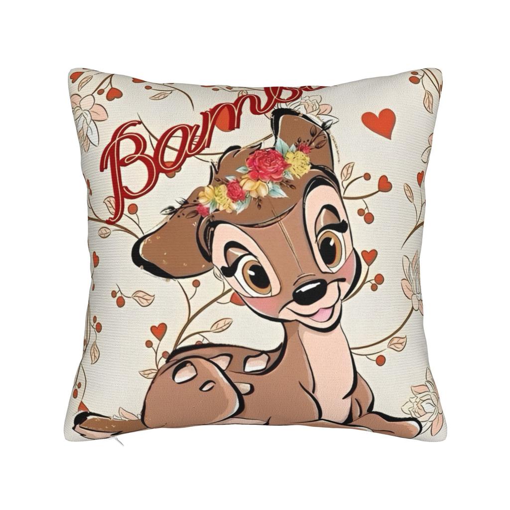 Bambi Pillowcase Polyester Cushion Cover Decorations Cartoon Cute Deer  Throw Pillow Case Cover Home Dropshipping 40*40cm