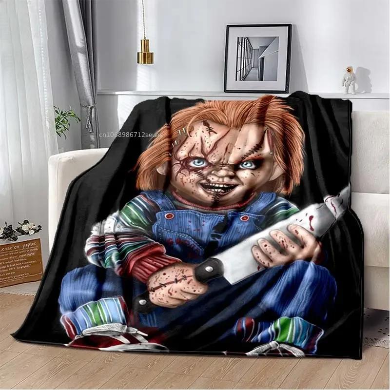 Child of Play Chucky Blanket Horror Movie Character Fleece Wearable Throw Blanket Bedding Home Decoration For Kids Adults