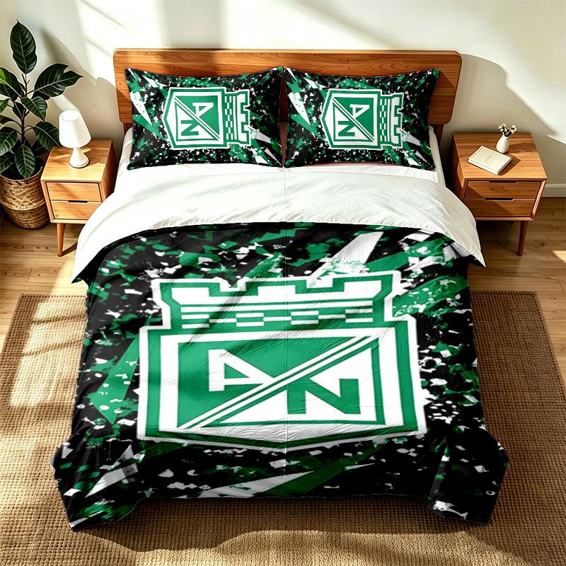 Atletico Nacional (5) 3pc set suitable for master bedrooms soft and comfortable an ideal gift for family and friends Includes one duvet cover and two