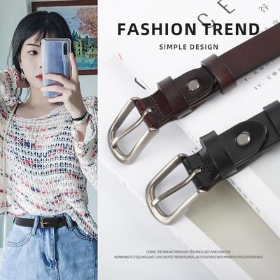 New Cowhide Veterinary Leather Women's Belt Classic Simple Casual Pants Jeans High-end Women's Belt