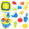 Children's Foldable Beach Toy Set: Telescopic Bucket, Round Bucket, Shovel for Sand & Water Play.