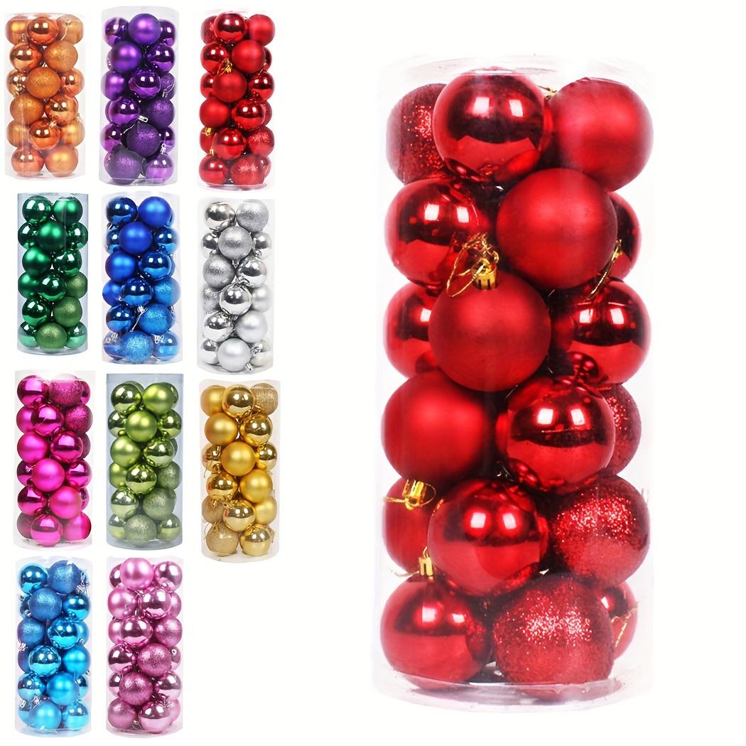 

high quality[Christmas Ornaments] 24pcs Christmas Balls, Pre-Strung Plastic Ornaments | Suitable for Holiday Gatherings, Christmas Parties, Wreaths, 1.18in/3cm оранжевый