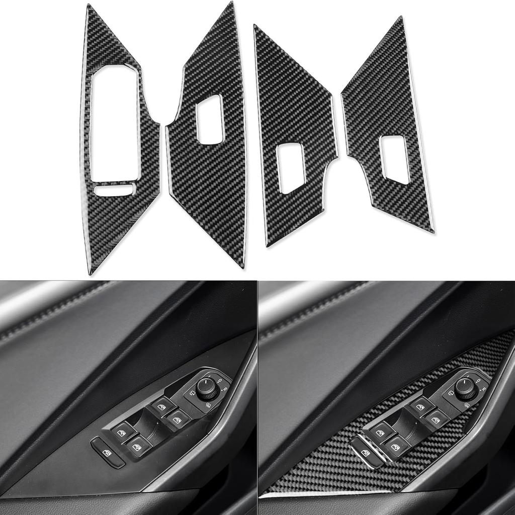 Durable Carbon Fiber Compatible with Volkswagen VW Jetta A7 2019-2025 2020 2021 2022 2023 2024 Accessories Car Gear Shift Control Anti-Scratch Panel