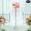 10 Pieces Elegant Silver Crystal Flower Stands for Wedding Centerpieces - Tall 75cm (29.5in) Acrylic & Iron Home Table Decor