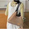Straw Woven Tote Bag For Women Koreanstyle Large Capacity Beach Shoulder Bag With Pu Leather Trim Casual Commute Soft Handbag