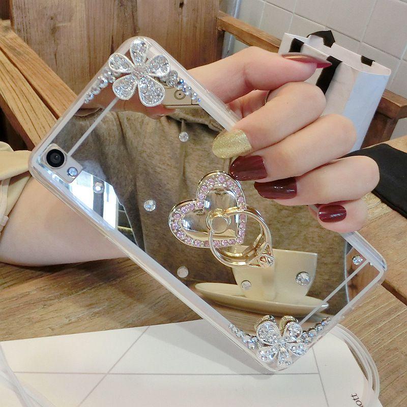 Color Luxury Electroplated Mirror Ring Bracket Mobile Phone Case For Iphone