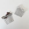 Bow Acetate Insert Comb: High-End Hair Clip for Women, Ideal for Taming Flyaways and Bangs.