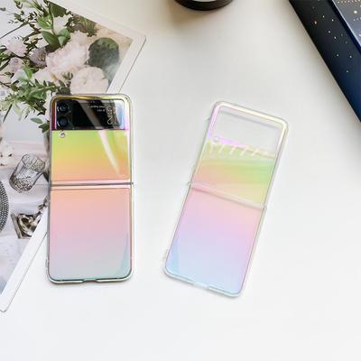 Für Samsung Klappbildschirm ZFlip3 Handyhülle für Samsung ZFlip6 Laser Gradient Flip Schutzhülle Ultradünn