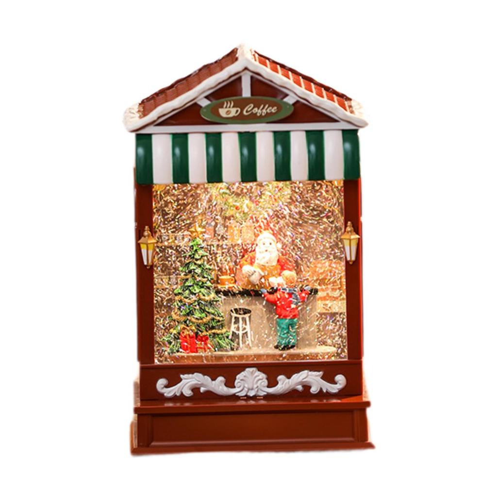 Christmas Snow Globe Glitter Christmas Lantern for Bedroom Table Living Room
