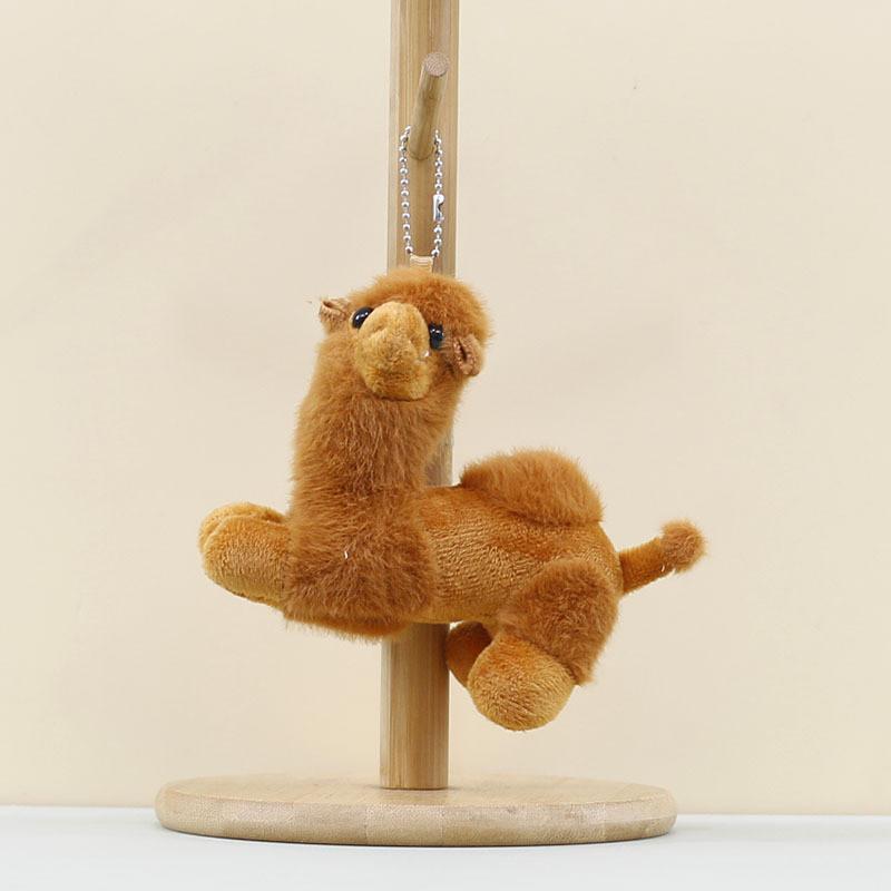 Camel Desert Keychains Ornament Short Plush Stuffed Toys Collectible Animal