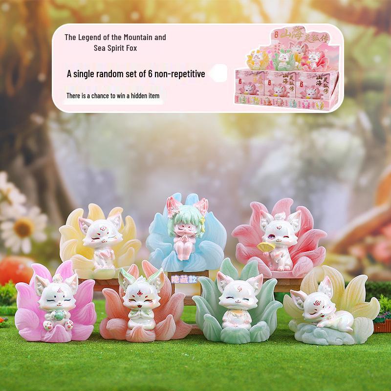 Nine-Tailed Fox Resin Blind Box: Chinese Style Desktop Ornament & Festival Gift